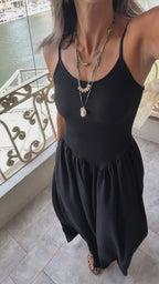 Black Drop Waist Dress