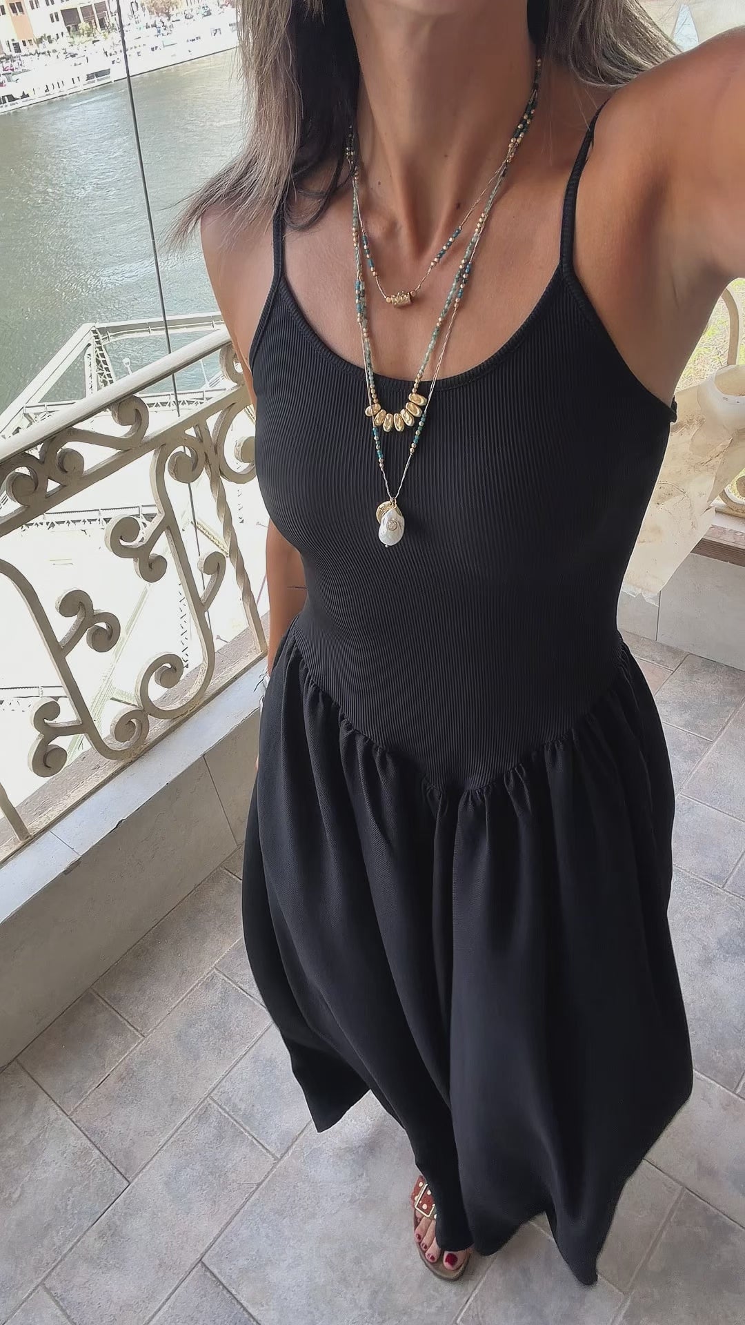 Black Drop Waist Dress