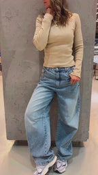 Beige 150 Cotton Blend Long Sleeve
