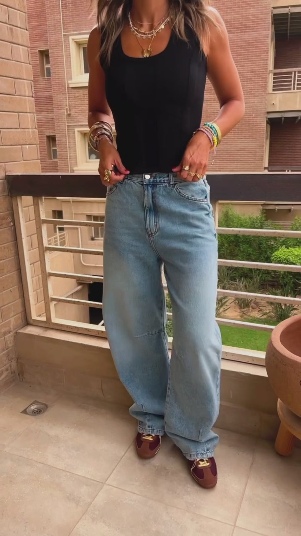 Black Overlap Tank Top