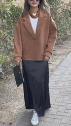 Black Satin Flows Skirt