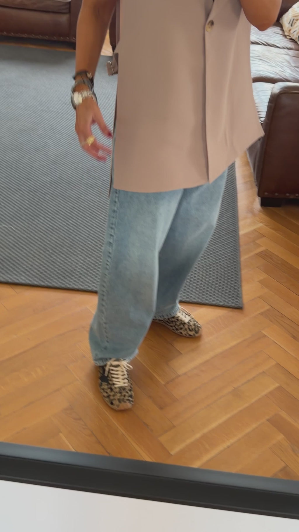 Beige Buckle Side Oversized Vest
