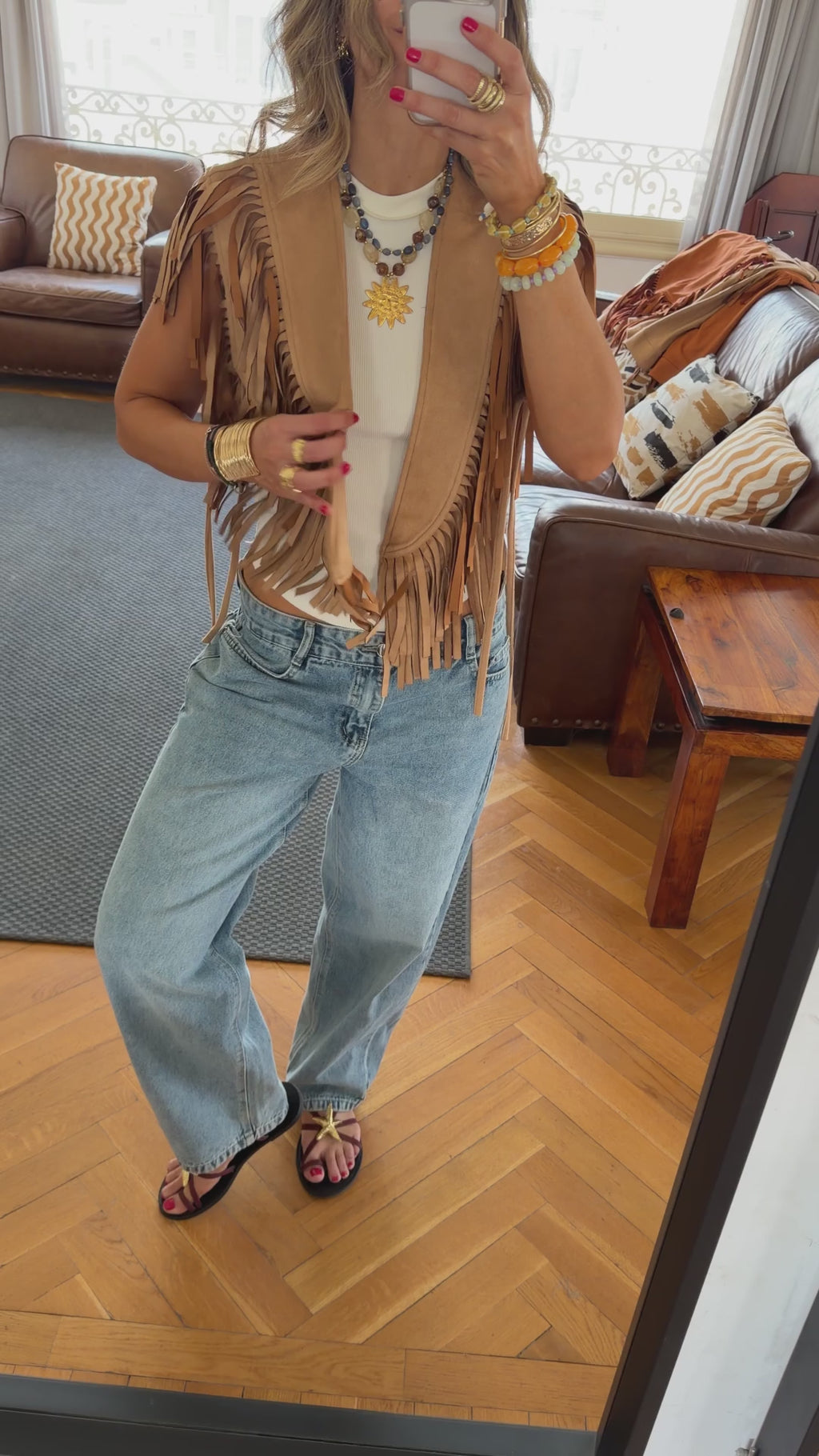 Beige Cowgirl Suede Vest