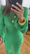 Green Keeping It Casual Crochet Dress Cover Up