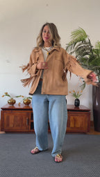 Beige Cowgirl Suede Jacket