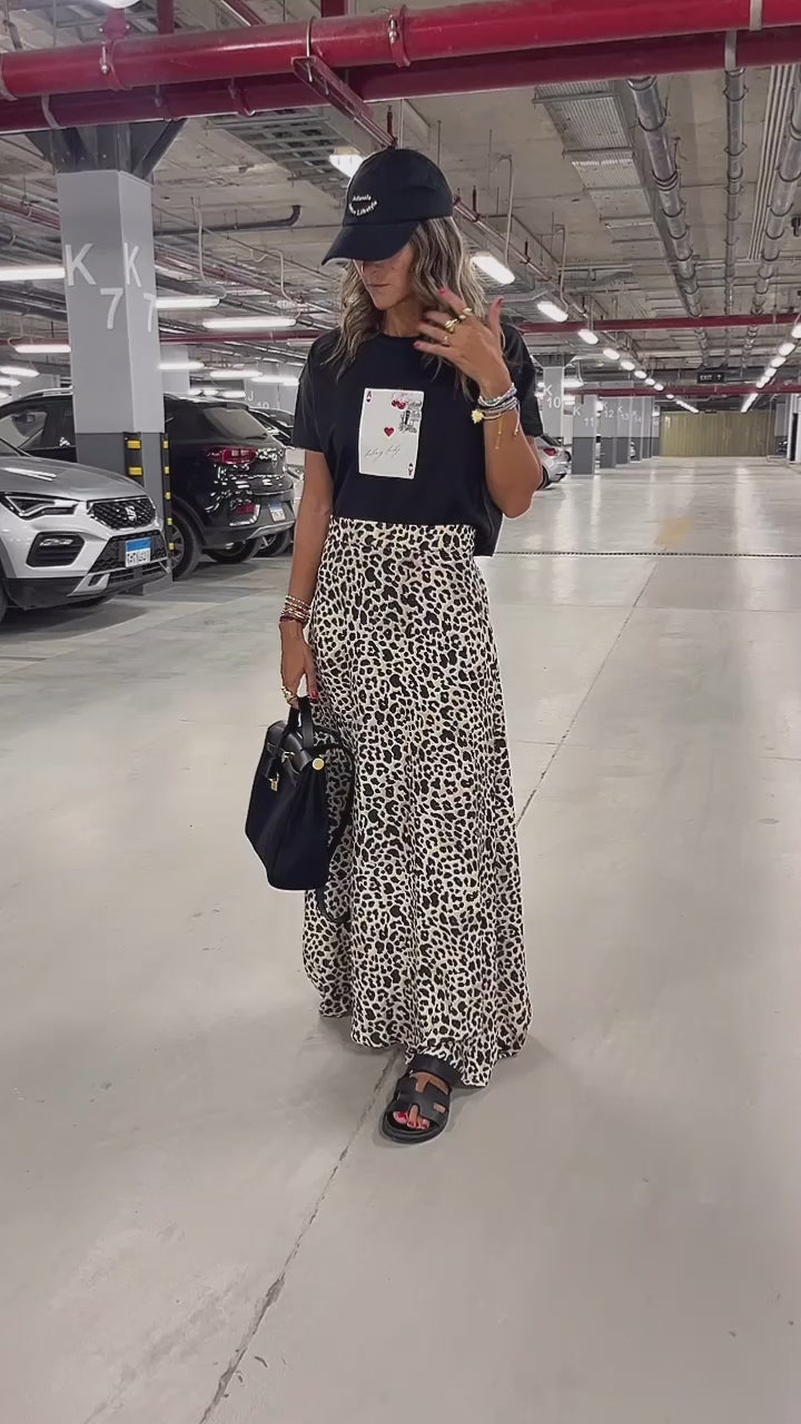 Cheetah Spots Longline Skirt