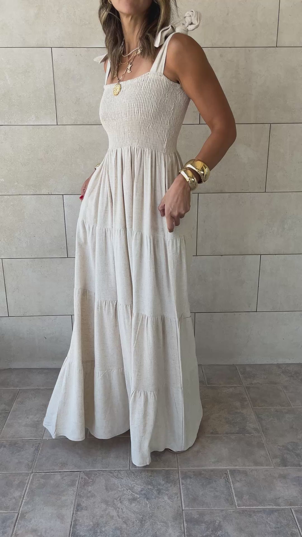 Beige Gypsy Dress