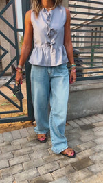 Grey Sunshine Bows Top