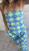 Checkered Palms Printed Pants