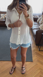Beige Summer Moment Crochet Shirt