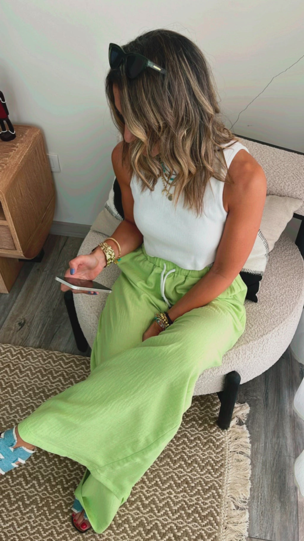 Lime Summer Trim Pants