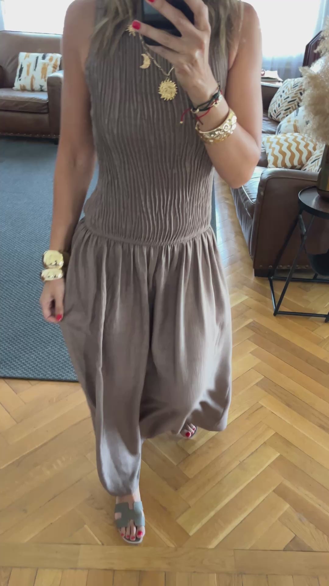 Cafe Crinkle Sleeveless  Dress