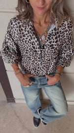 Night Out Satin Leopard Print Shirt
