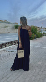 Beige Simple Style Tiered Dress