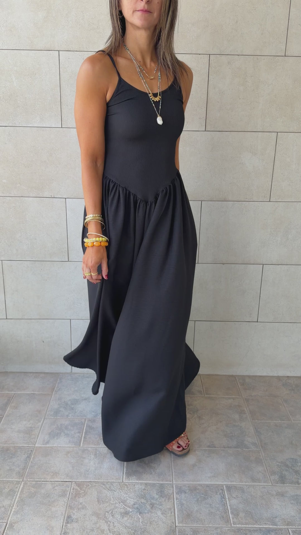 Black Drop Waist Dress
