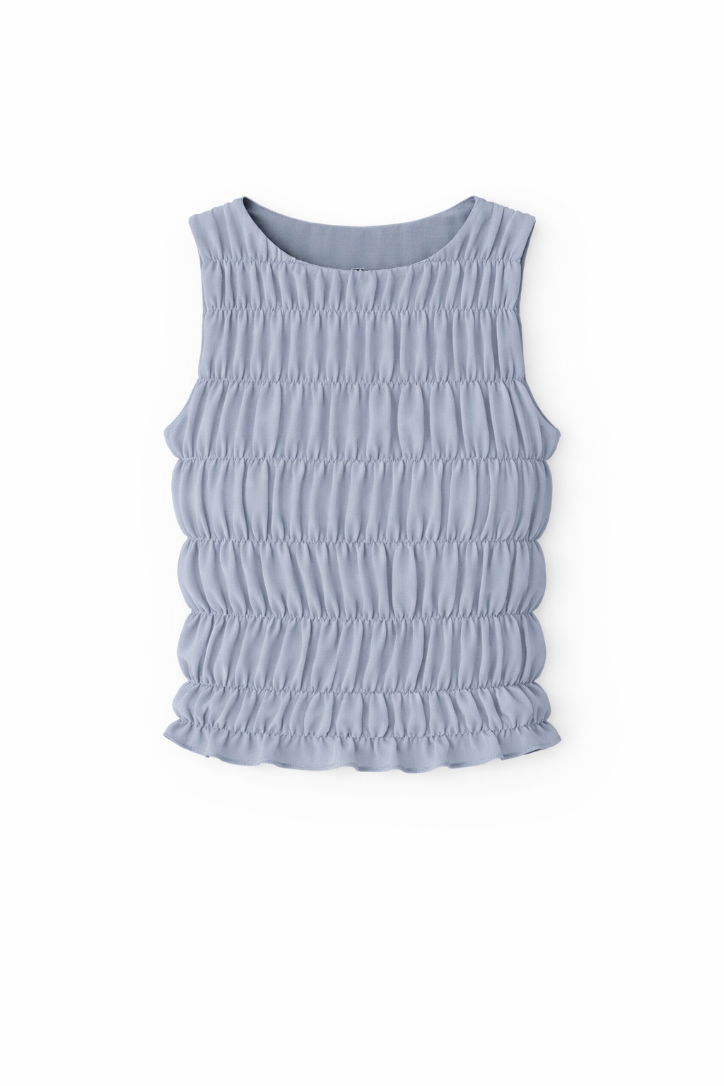 Blue Hue Sleeveless Crinkle Top