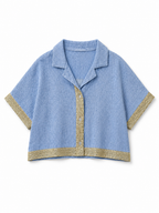 Golden Blue Edge Cropped Shirt