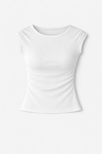 White 130 One Shoulder Sleeveless Top