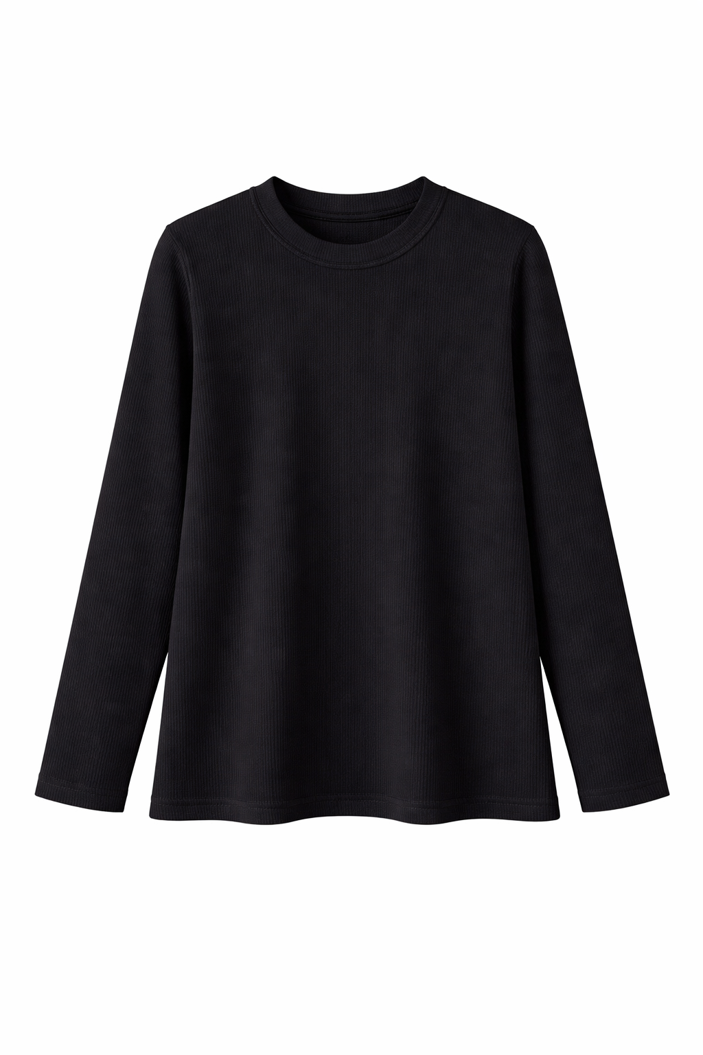 Black Ribbed Essential Jersey LongSleeve