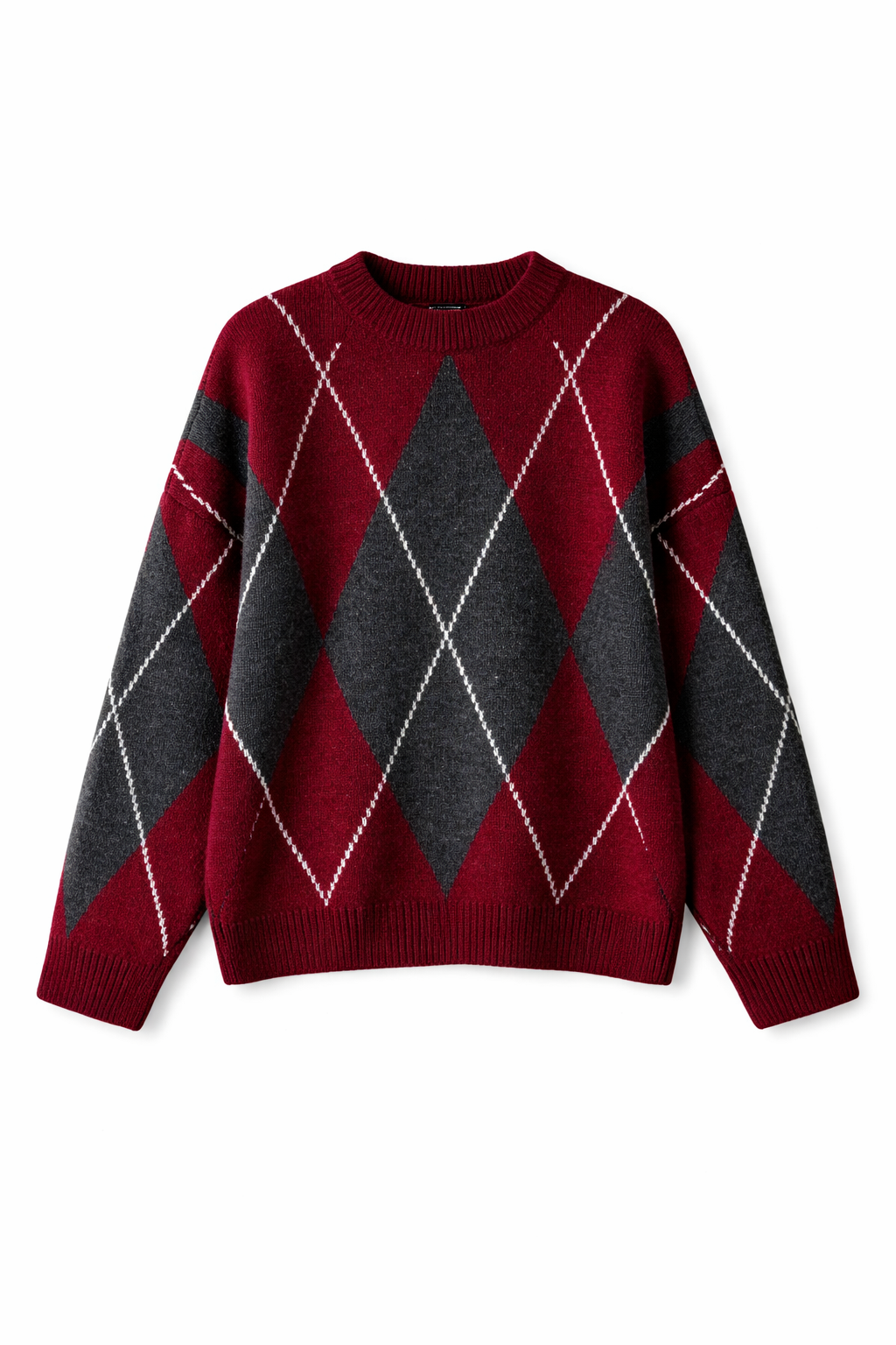 Burgundy Rebel Argyle Knit