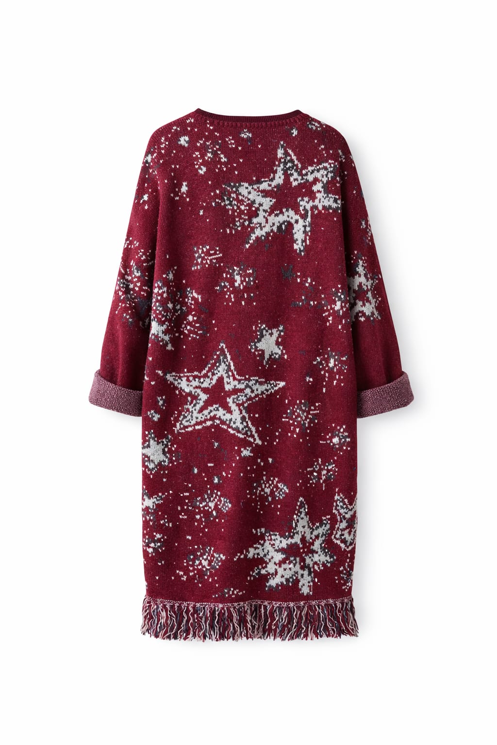 Burgundy Nordic Star Cardigan