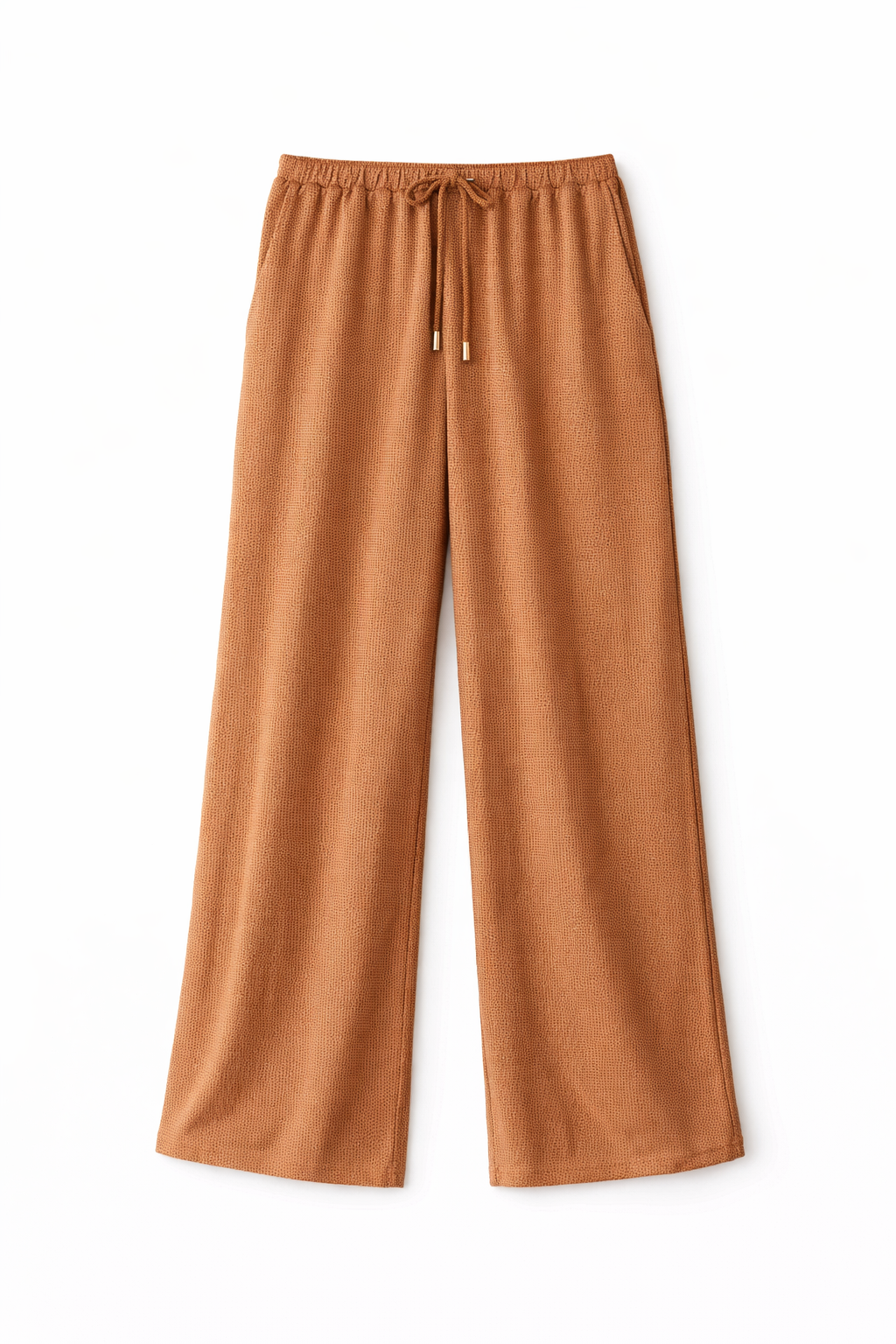 Brown Flowy Rope Pants