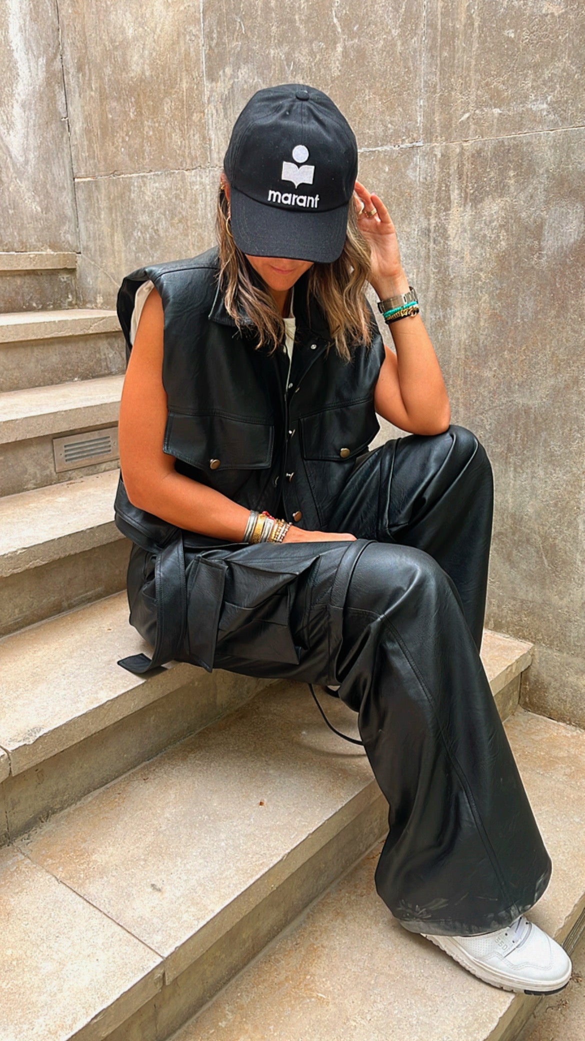 Black Mini Leather Vest