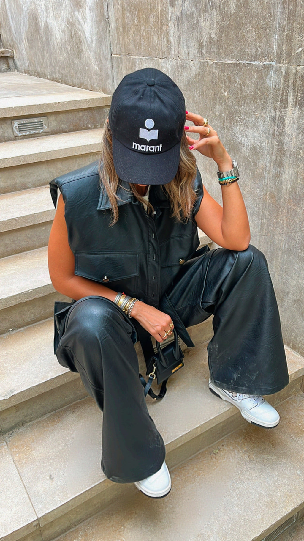 Black Mini Leather Vest