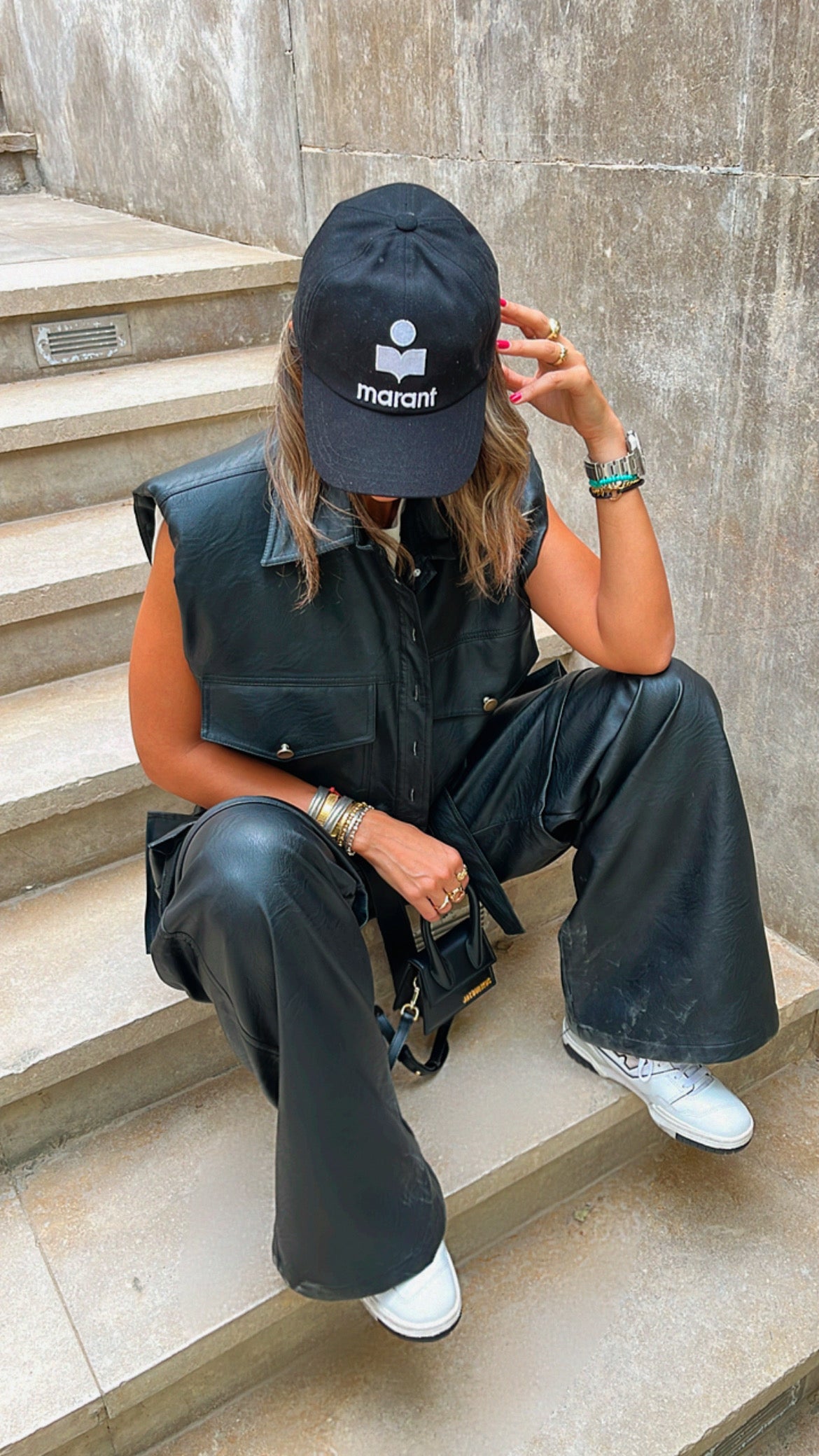 Black Mini Leather Vest