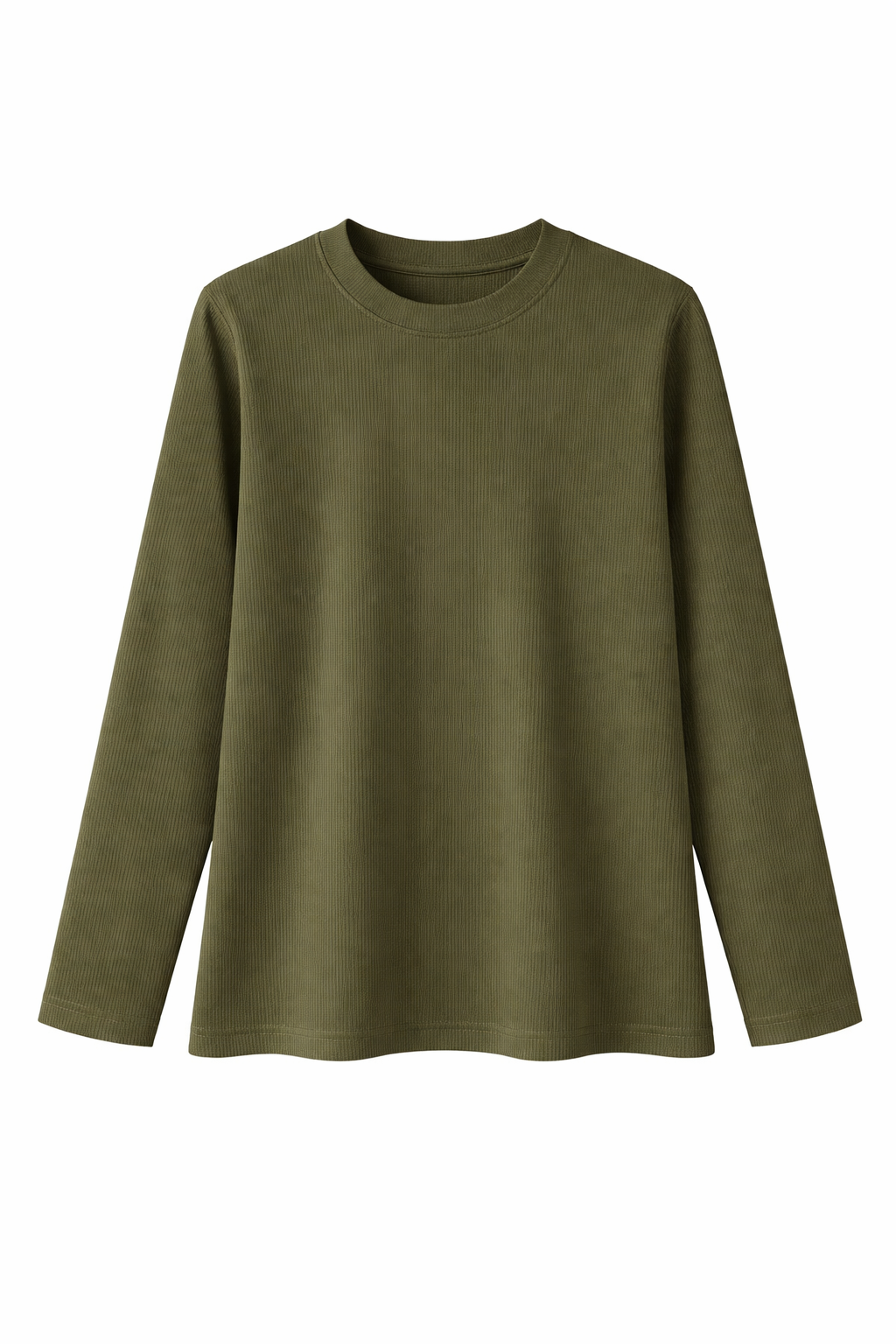 Olive Ribbed Essential Jersey LongSleeve