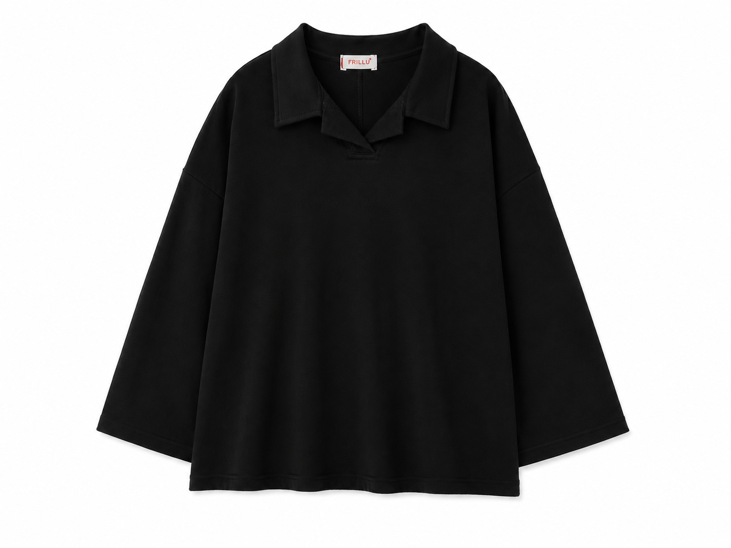 Black Collard Lightweight Sweatshirt