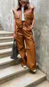 Copper Mini Leather Vest