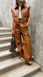 Copper Mini Leather Vest