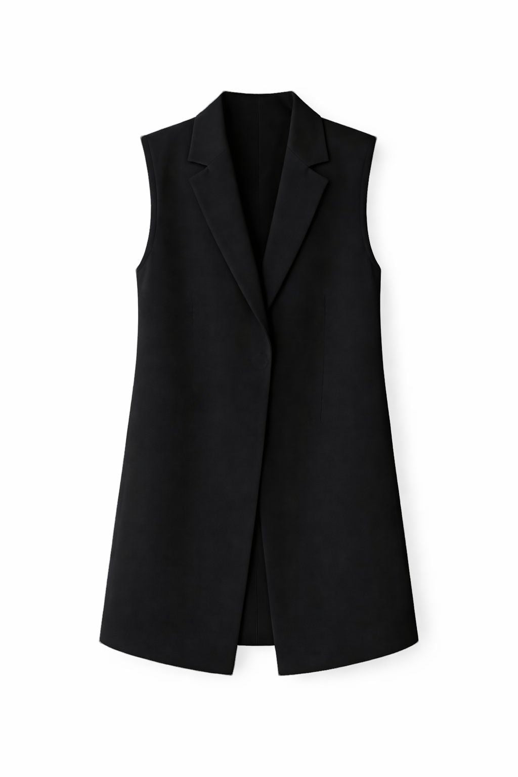 Black Buckle Side Oversized Vest