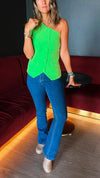 Lime Business Girl One Shoulder Vest