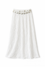 White Crinkled Bohemian Skirt