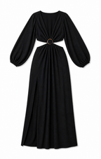 Black Summer Skies Backless Dress