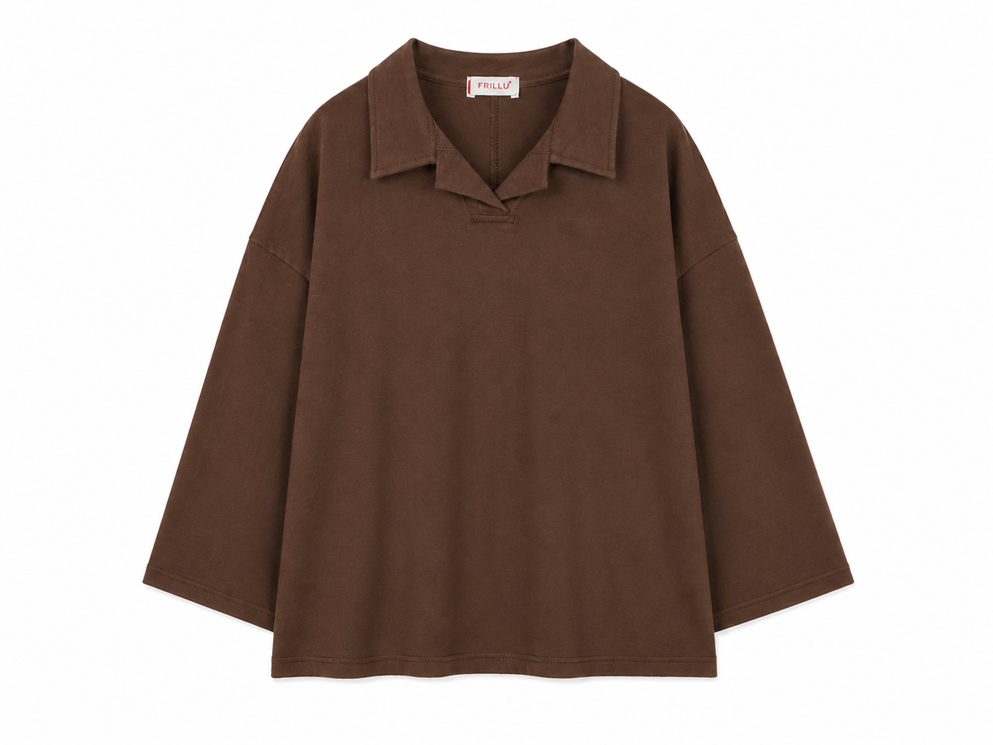 Brown Collard Lightweight Sweatshirt