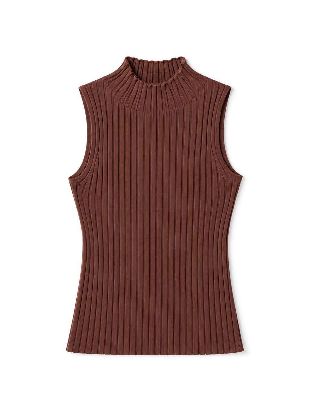 Brown Muse Mock Neck Top