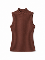 Brown Muse Mock Neck Top