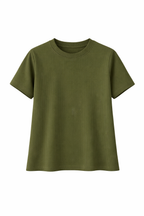 Olive Ribbed Essential Jersey Tee