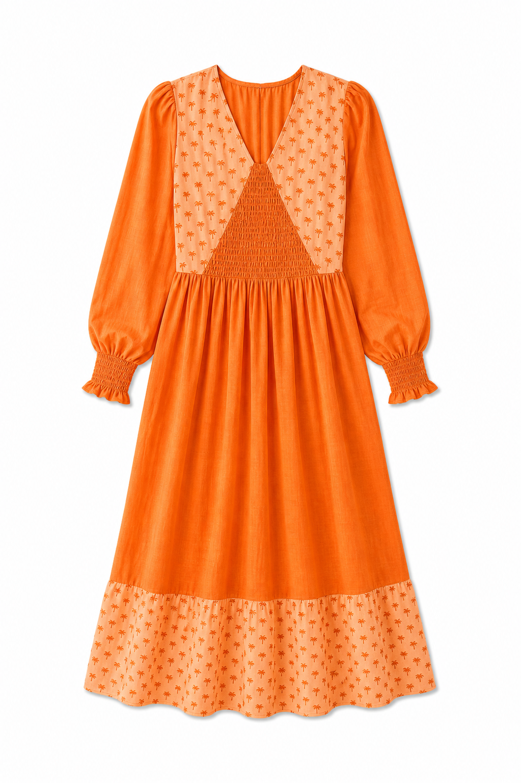 Palm Tree Shade Linen Dress
