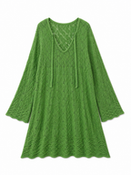 Green Warm Weather Crochet Mini Dress
