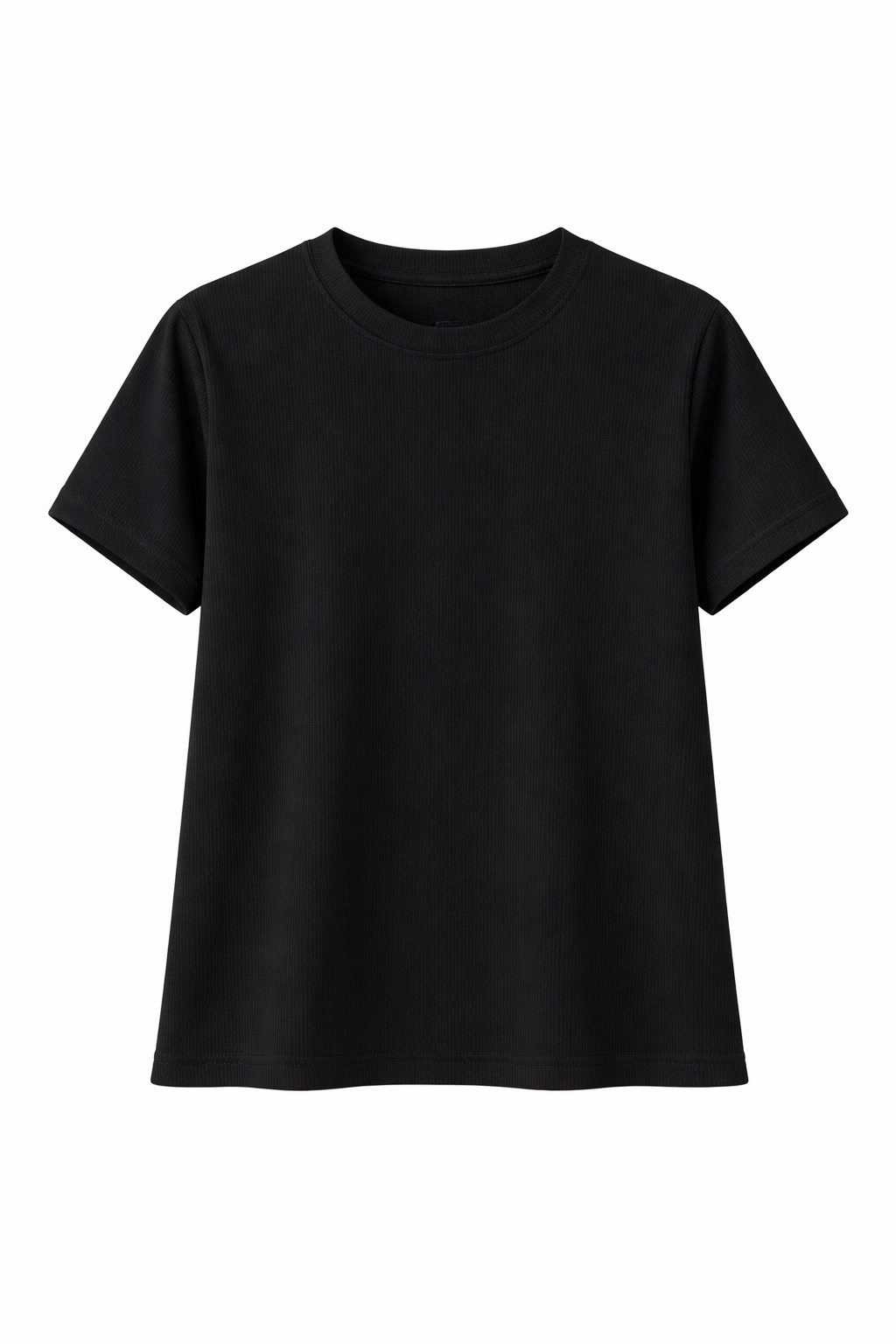 Black Ribbed Essential Jersey Tee