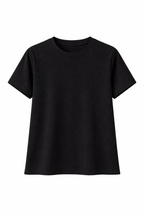 Black Ribbed Essential Jersey Tee