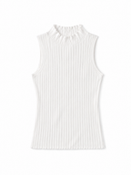 White Muse Mock Neck Top