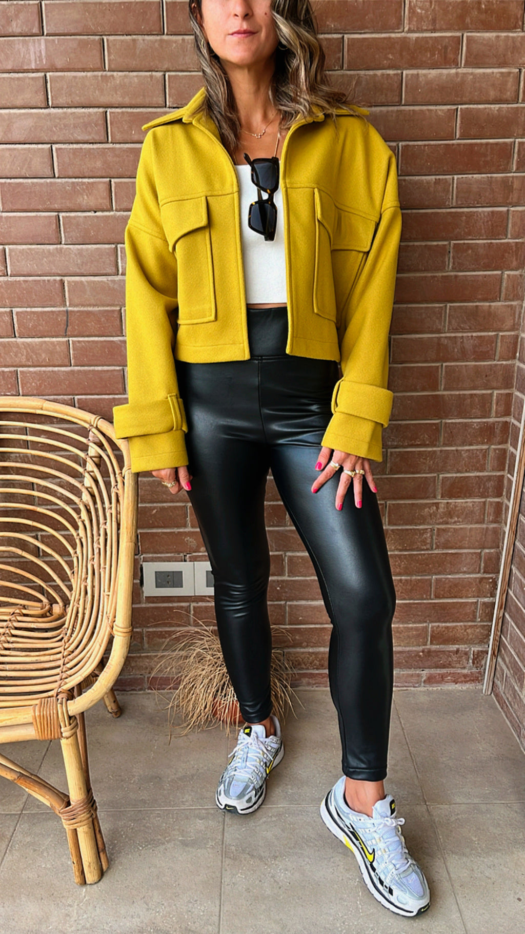 Mustard Cropped Shacket