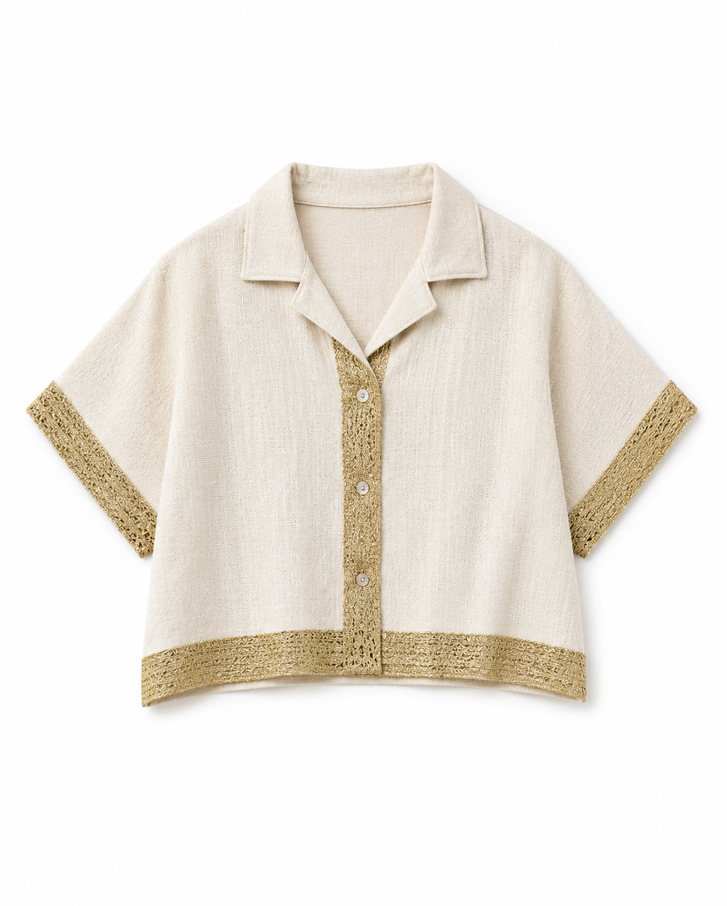 Golden Edge Cropped Shirt
