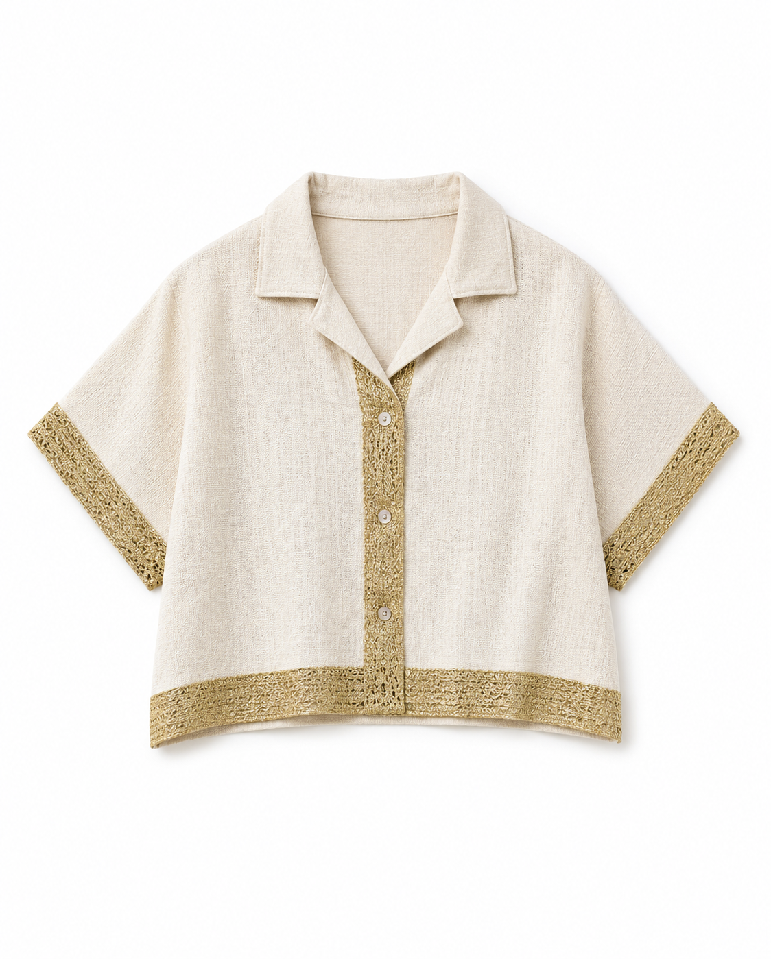 Golden Edge Cropped Shirt
