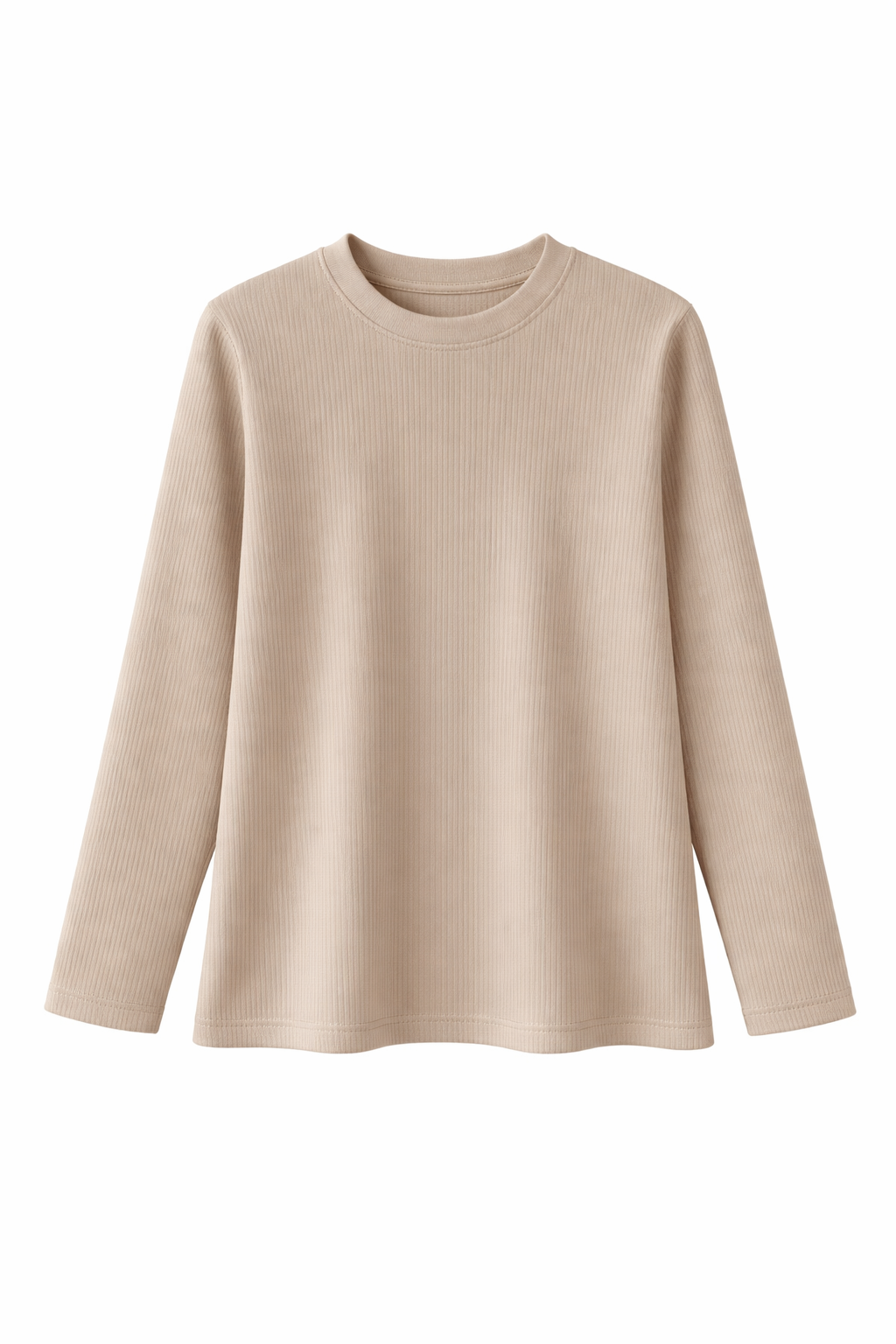 Beige Ribbed Essential Jersey LongSleeve